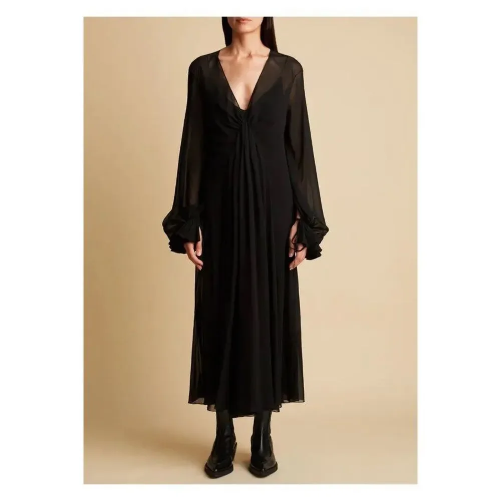 KHAITE The Rami Dress In black - Picture 2 of 11